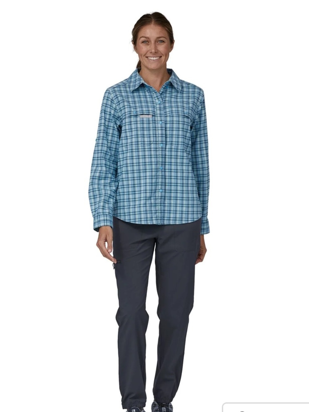 Patagonia Women's Early Rise Stretch Shirt in Santa Cruz: Lago Blue